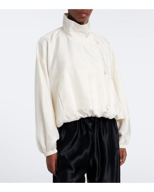 Rohe White Silk Blouson Jacket