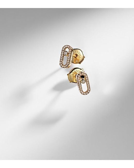 Messika White Move Uno 18Kt Earrings With Diamonds