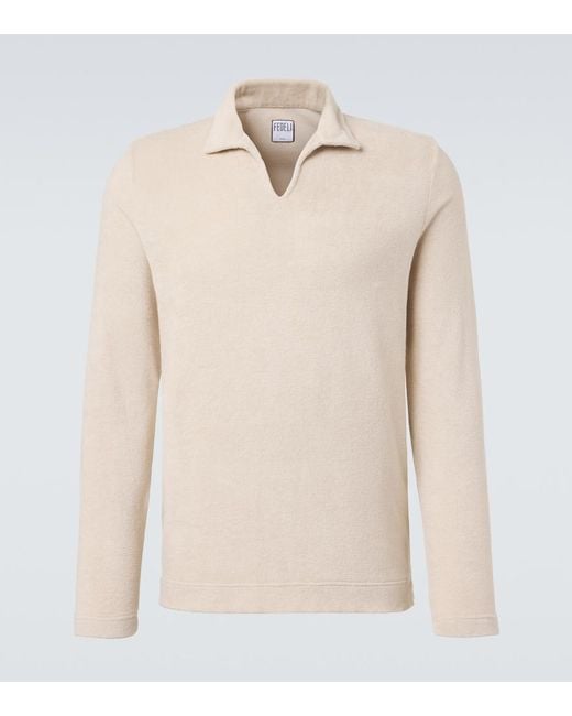 Fedeli Natural Cotton Terry Polo Shirt for men