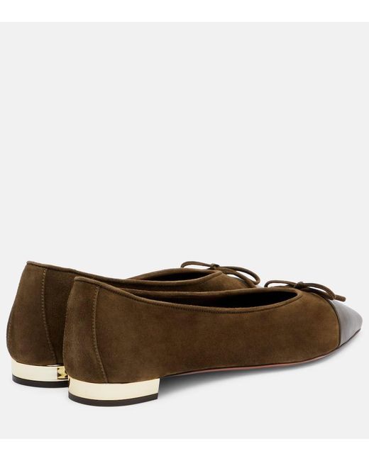Aquazzura Brown Ballerinas Gioia Aus Leder Und Veloursleder