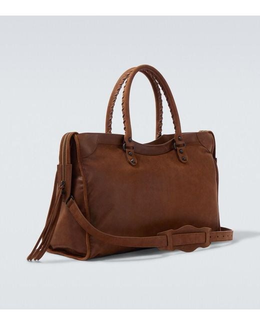 Balenciaga Brown Le City Large Leather Top-Handle Bag for men