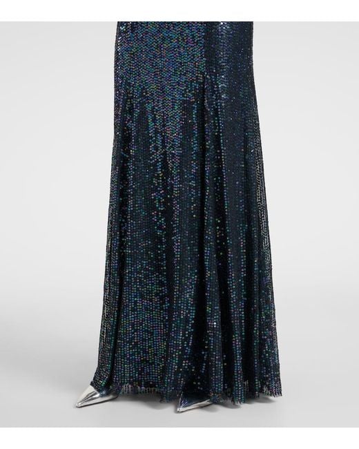 Jenny Packham Blue Verzierte Robe Pretty Thing Mit Pailletten