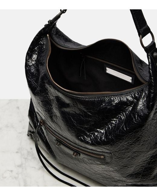 Balenciaga Black Le City Medium Leather Shoulder Bag