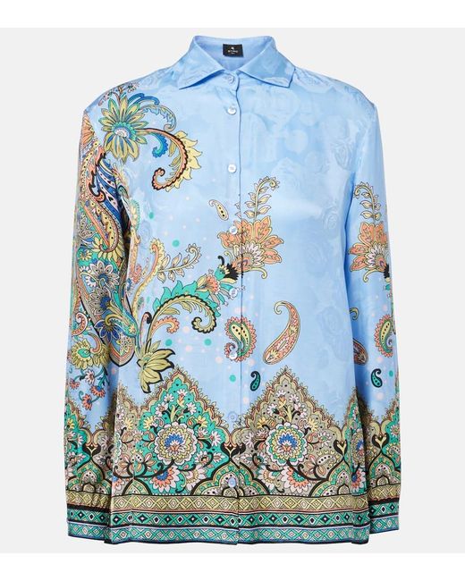 Etro Blue Printed Shirt