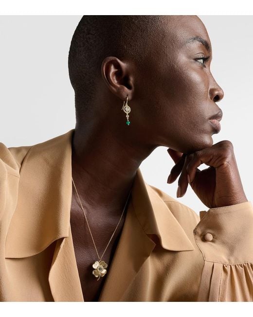 Ileana Makri White Orbit 18Kt Drop Earrings With Gemstones