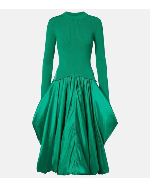 Jonathan Simkhai Green Kenlie Ribbed-Knit Midi Dress