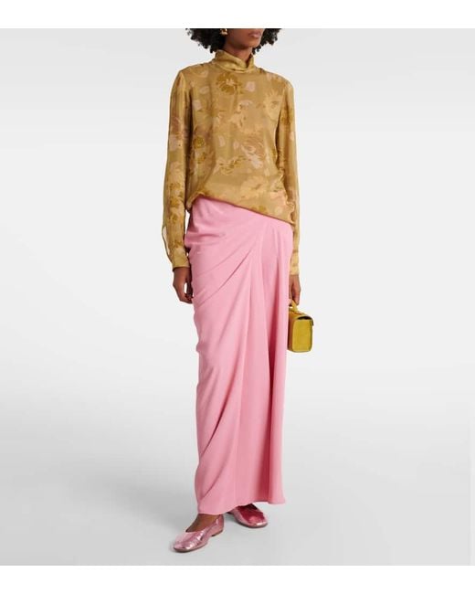 Dries Van Noten Pink Metallic Leather Ballet Flats