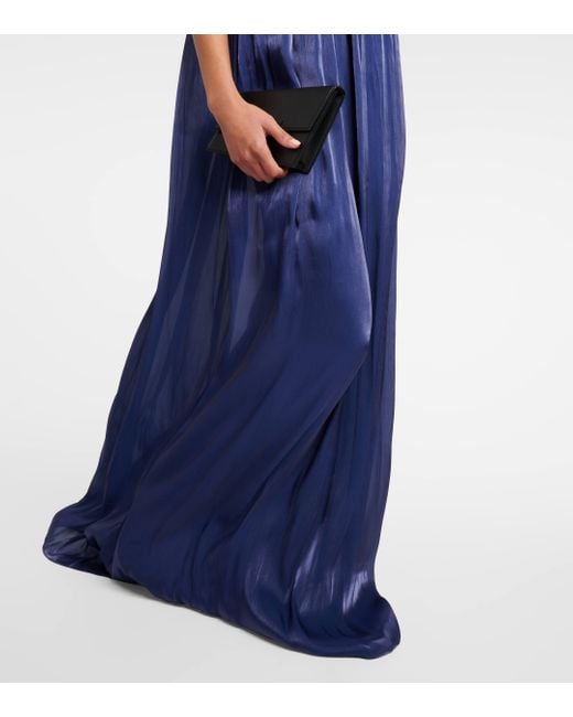 Robe longue asymetrique Costarellos en coloris Blue