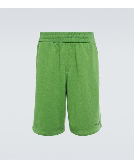 Versace Green Cotton Jersey Shorts for men