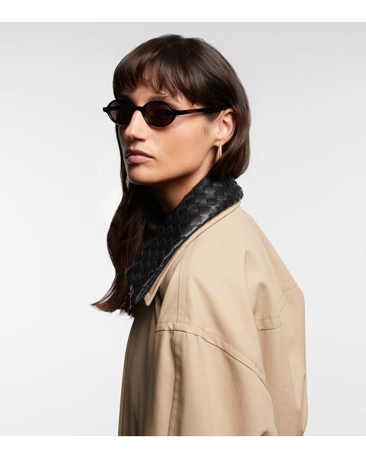 Bottega Veneta Brown Classic Oval Sunglasses