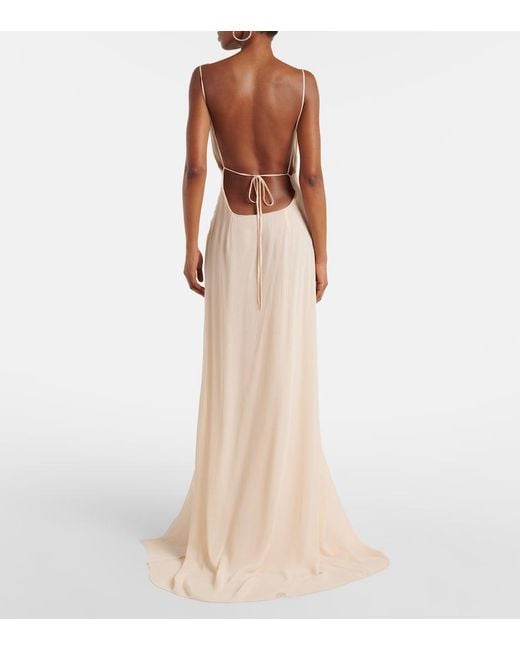 Blumarine Natural Georgette Maxi Dress