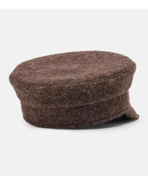 Ruslan Baginskiy Brown Pierced Wool-Blend Newsboy Cap