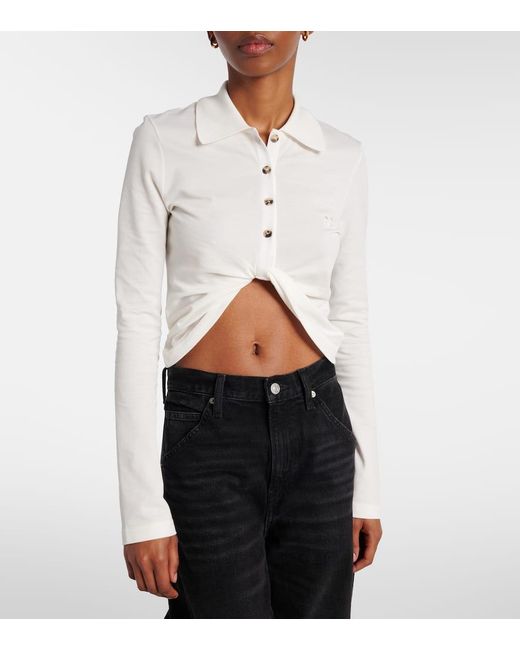 Courreges White Cropped-Hemd Aus Baumwolle