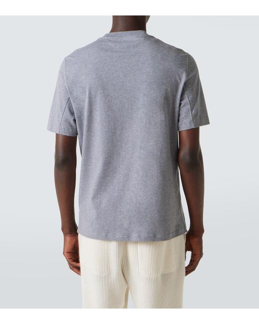 Brunello Cucinelli T-Shirt Aus Baumwoll-Jersey in Blue für Herren