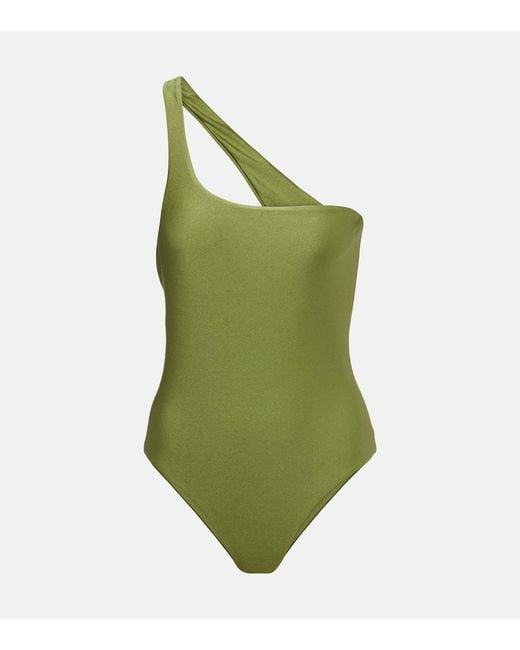 JADE Swim Green Evolve One-Shoulder Swimsuit