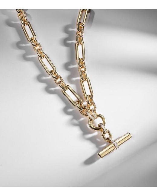 David Yurman White Lexington 18Kt Chain Necklace With Diamonds