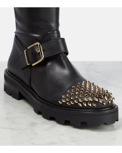 Jimmy Choo Black Biker Ii Knee-High Boots