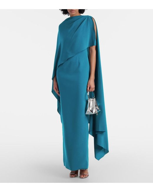 Roksanda Blue Demetria Caped Crepe Midi Dress