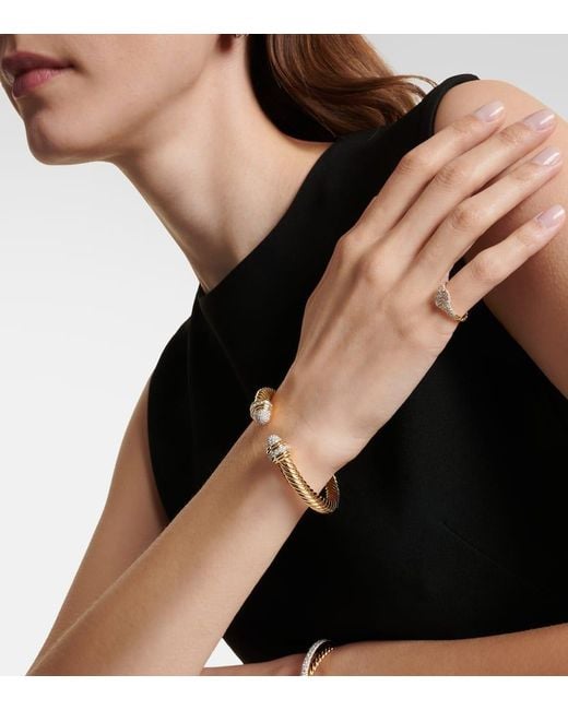 David Yurman White Petite Pave 18Kt Pinky Ring With Diamonds