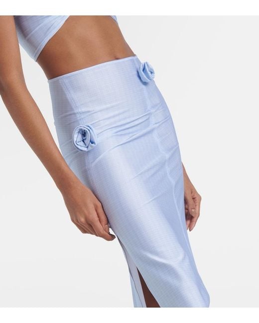Coperni Blue Verzierter Midirock