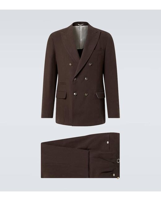 Abito Doppiopetto di Brunello Cucinelli in Brown da Uomo
