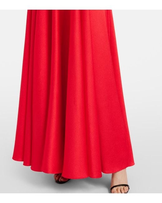 Solace London Red Emelia Scarf-Detail Satin Gown