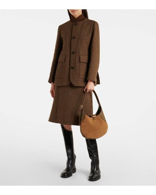 Loro Piana Brown Bobbin Medium Leather Shoulder Bag