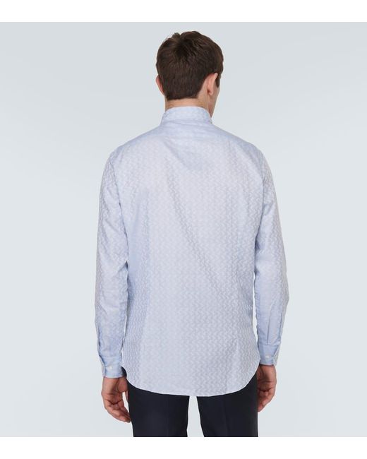 Camisa de algodon con paisley Etro de hombre de color Blue