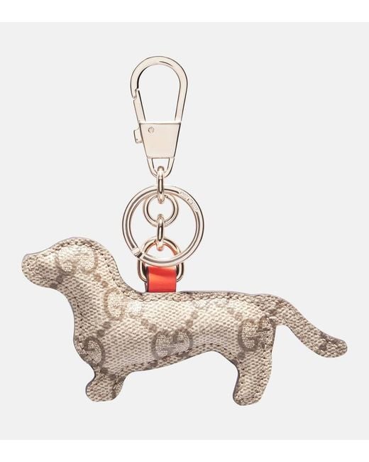 Gucci White Gg Embellished Bag Charm