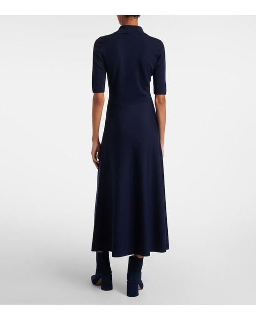 Gabriela Hearst Blue Wool, Silk, And Cashmere Maxi Dress