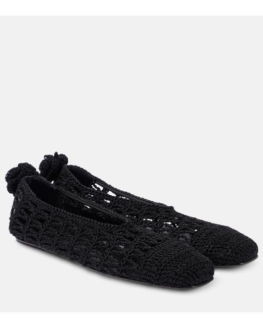 Magda Butrym Black Crochet Ballet Flats