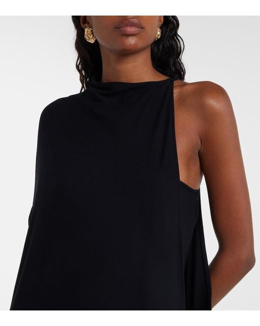 Magda Butrym Black Caped Asymmetric Gown