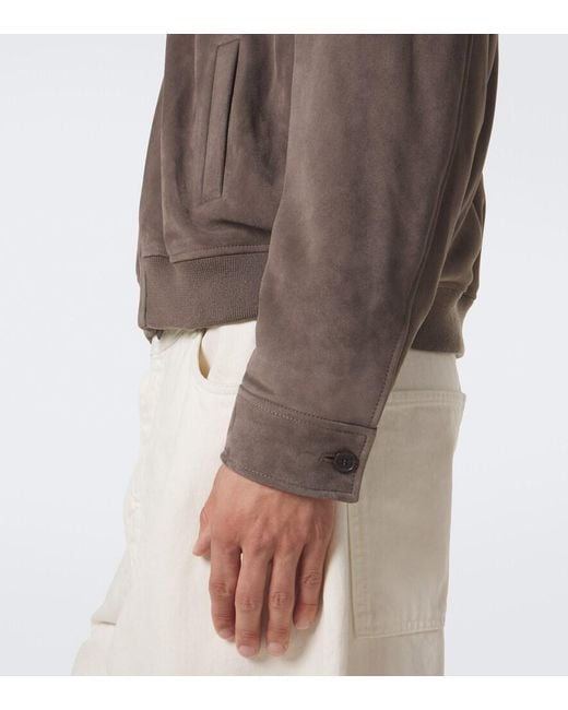 FRAME Brown Suede Blouson Jacket for men