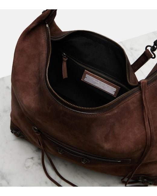 Balenciaga Brown Le City Medium Suede Tote Bag