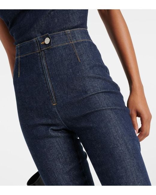 Alaïa Blue High-Rise Skinny Jeans
