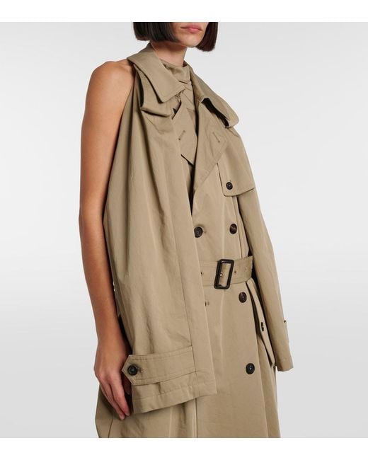 Balenciaga Natural Suspended Trench Cotton Twill Midi Dress