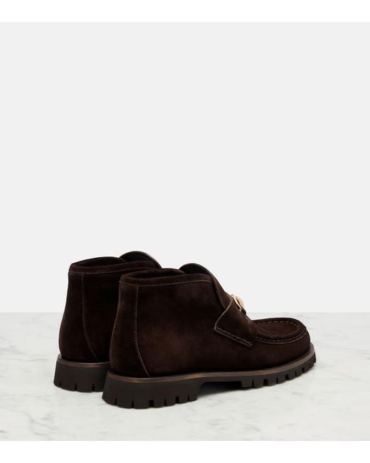 Botas Sylke De Ante Con Horsebit Gucci de color Black