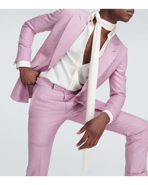 Tom Ford White Silk-Blend Scarf for men