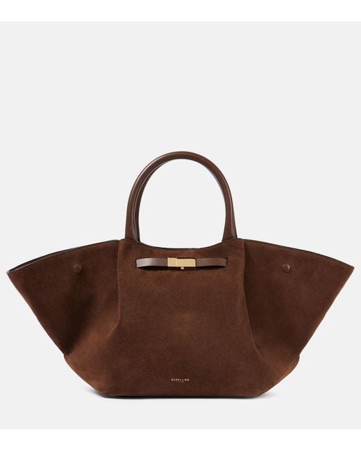 DeMellier London Brown New York Midi Suede Tote Bag