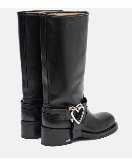 Bottes Double Heart En Cuir Mach & Mach en coloris Black