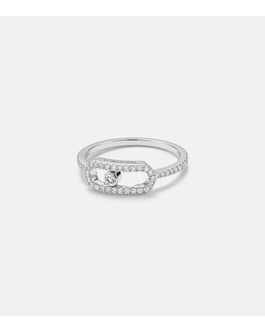 Messika White Move Uno 18Kt Ring With Diamonds