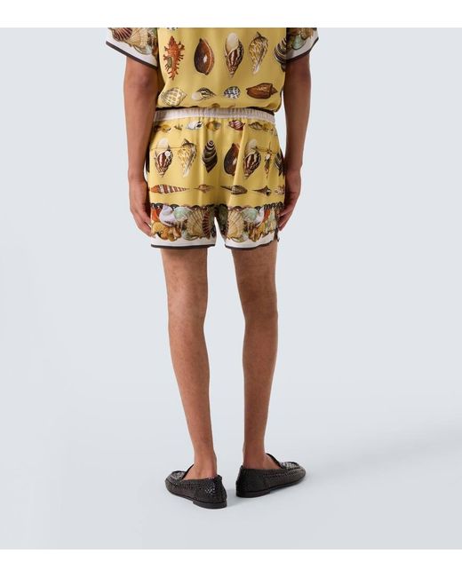 Dolce & Gabbana Metallic Printed Silk Shorts for men