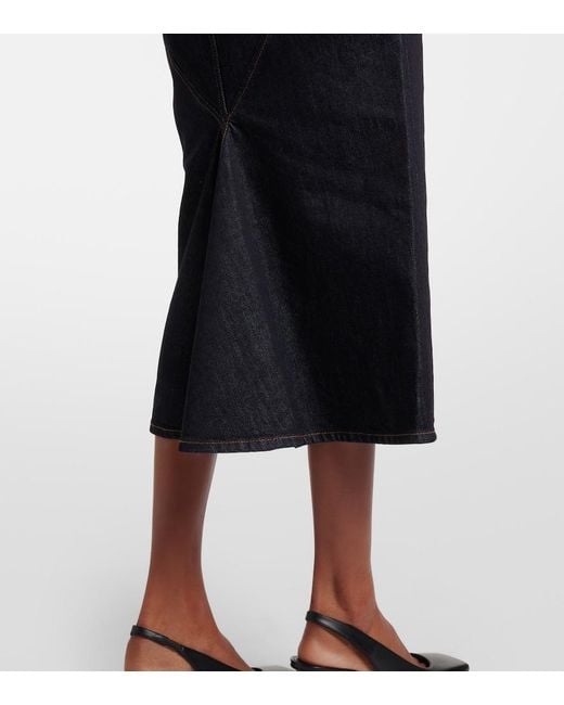 Givenchy Black Denim Midi Skirt