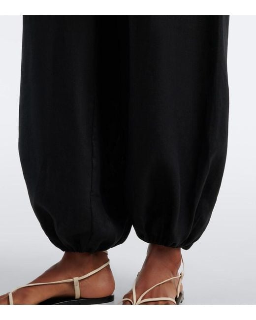 Faithfull The Brand Black Kortez Linen Balloon Pants