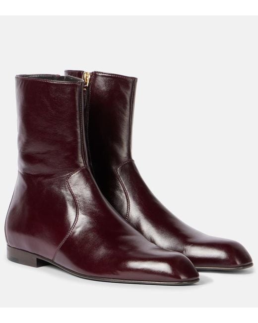 Khaite Brown Ankle Boots Colt Aus Leder