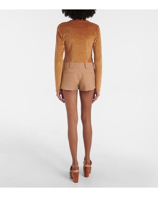 Chloé Natural Virgin Wool Shorts