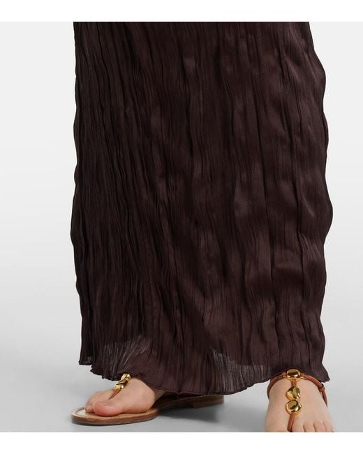 Staud Purple Akari Plisse Halterneck Maxi Dress