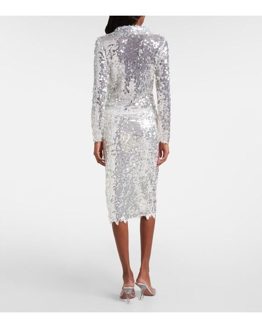 Christopher Esber White Opaline Sequined Top