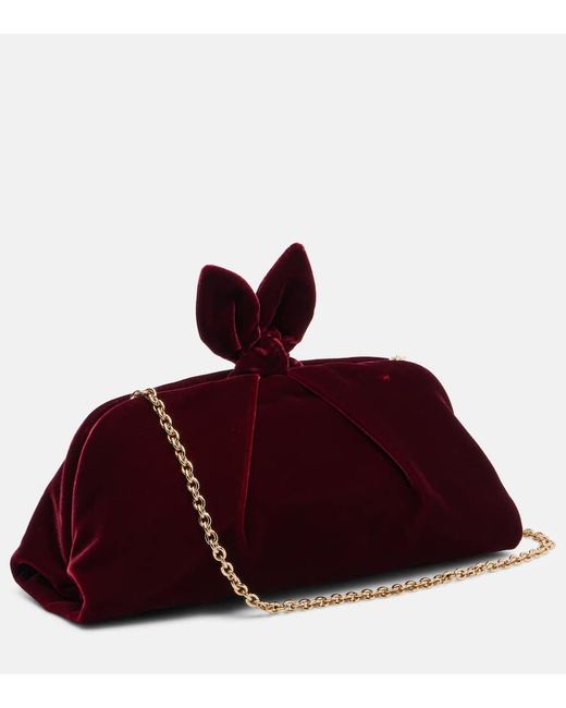 Aquazzura Red Clutch Bow Tie Small Aus Samt