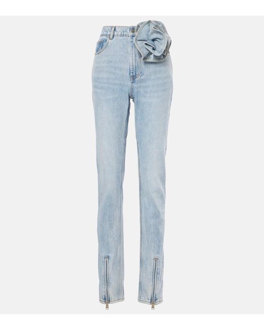 Area Blue High-Rise Straight Jeans